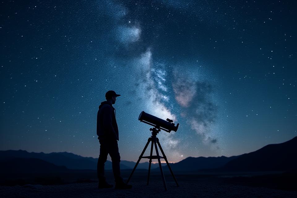 Observation des étoiles avec télescope